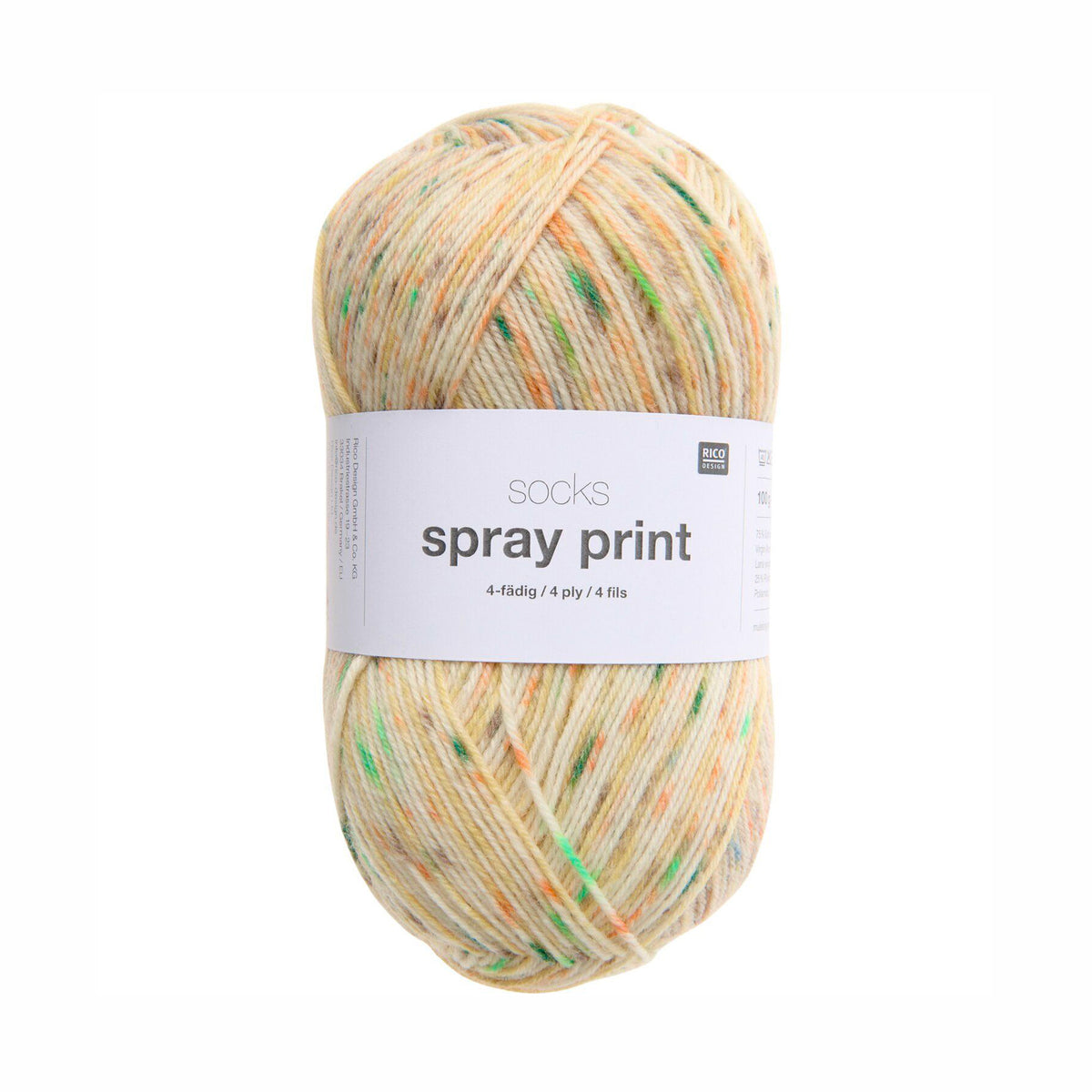 Pelote de Socks Spray Print de Rico Design coloris 001 Sunflower