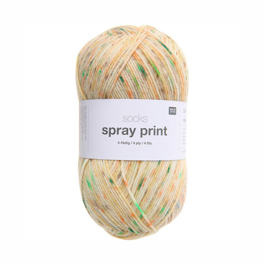Pelote de Socks Spray Print de Rico Design coloris 001 Sunflower