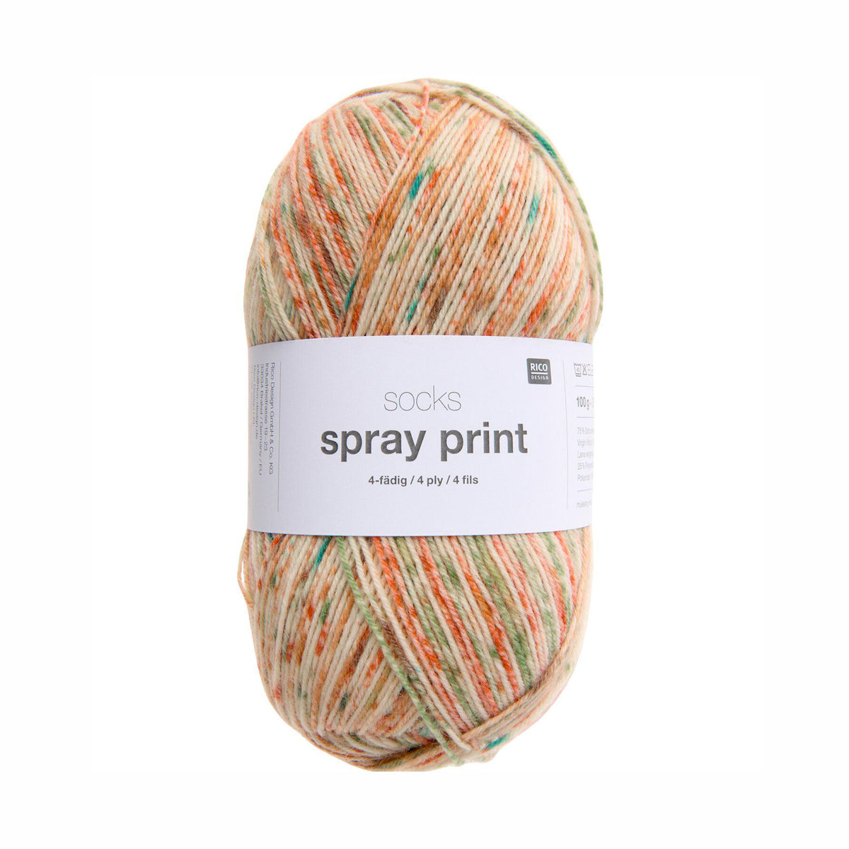Pelote de Socks Spray Print de Rico Design coloris 002 Earthy