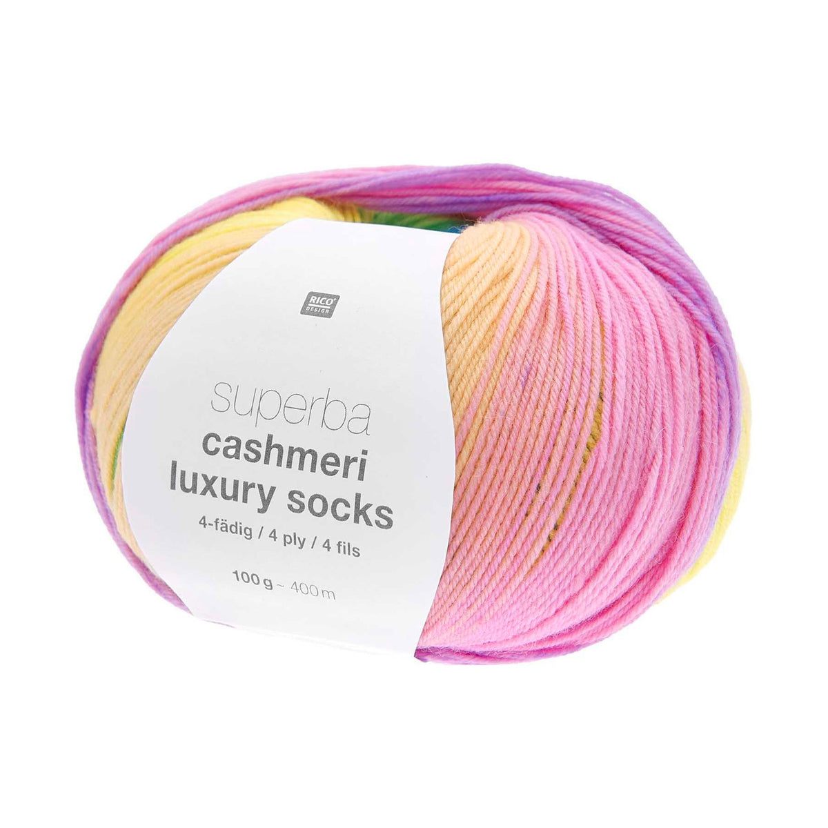 Superba Cashmeri Luxury Socks de Rico Design coloris 027 Rainbow