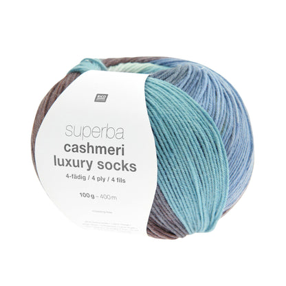 Superba Cashmeri Luxury Socks de Rico Design coloris 035 Bay Blues