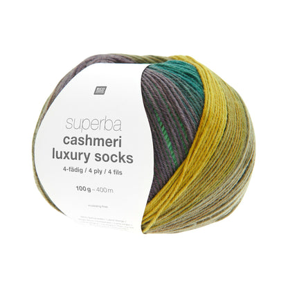 Superba Cashmeri Luxury Socks de Rico Design coloris 036 Forest Greens