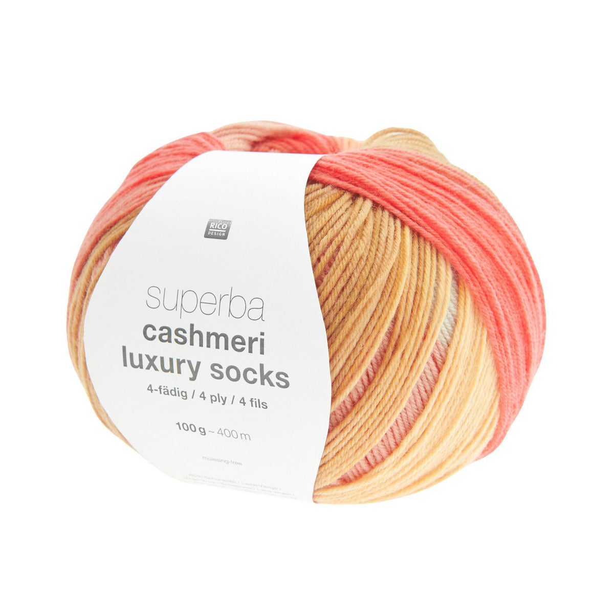 Superba Cashmeri Luxury Socks de Rico Design coloris 040 Summer Peaches