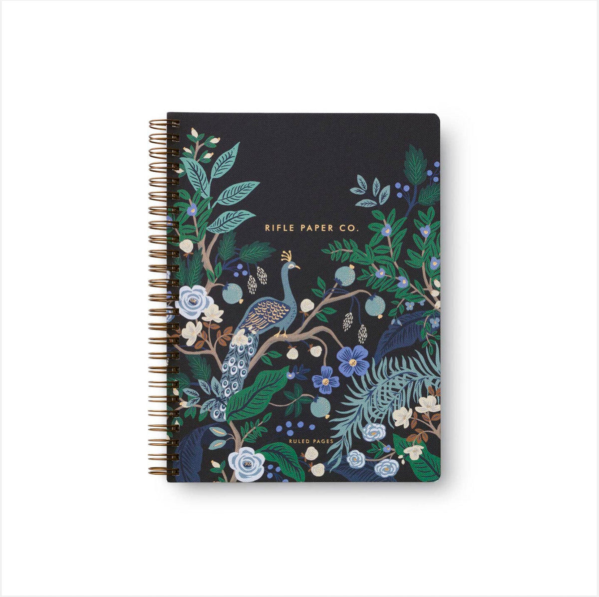 Carnet à spirale Rifle Paper Co modèle Peacock (spirale gauche / grand)