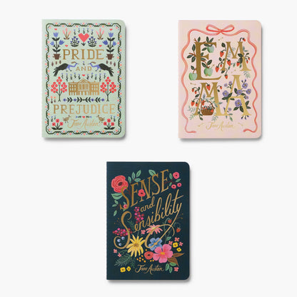 Set de trois carnets Rifle and Co modèle Jane Austen