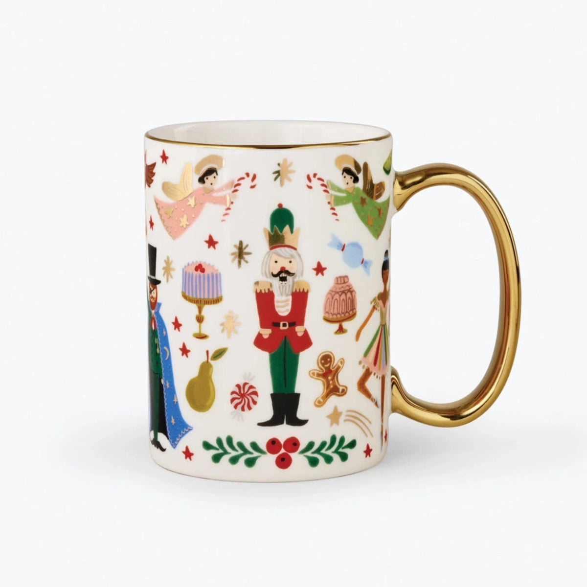 Mug Rifle Paper Co, modèle Casse-Noisette (fond blanc)