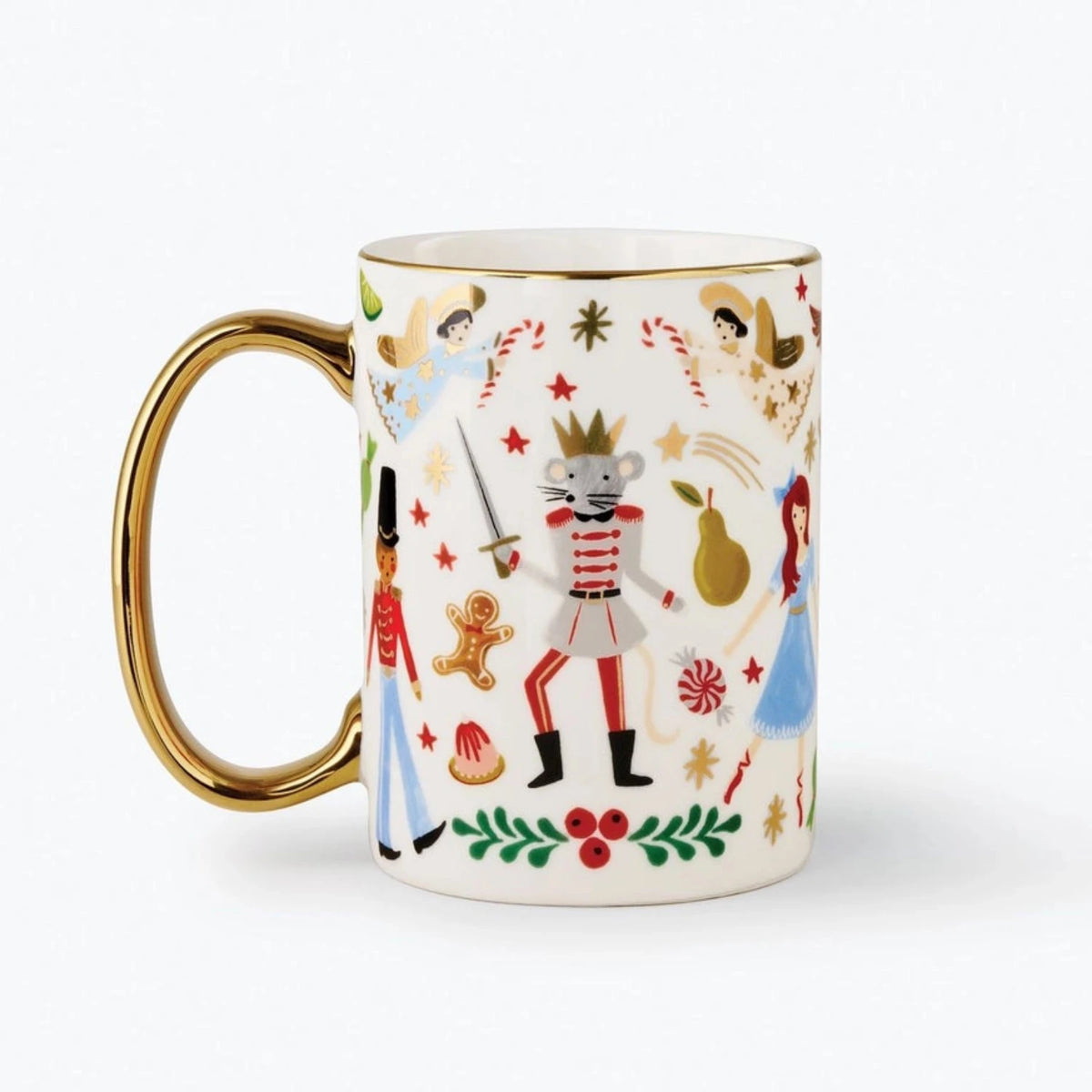 Mug Rifle Paper Co, modèle Casse-Noisette (fond blanc)