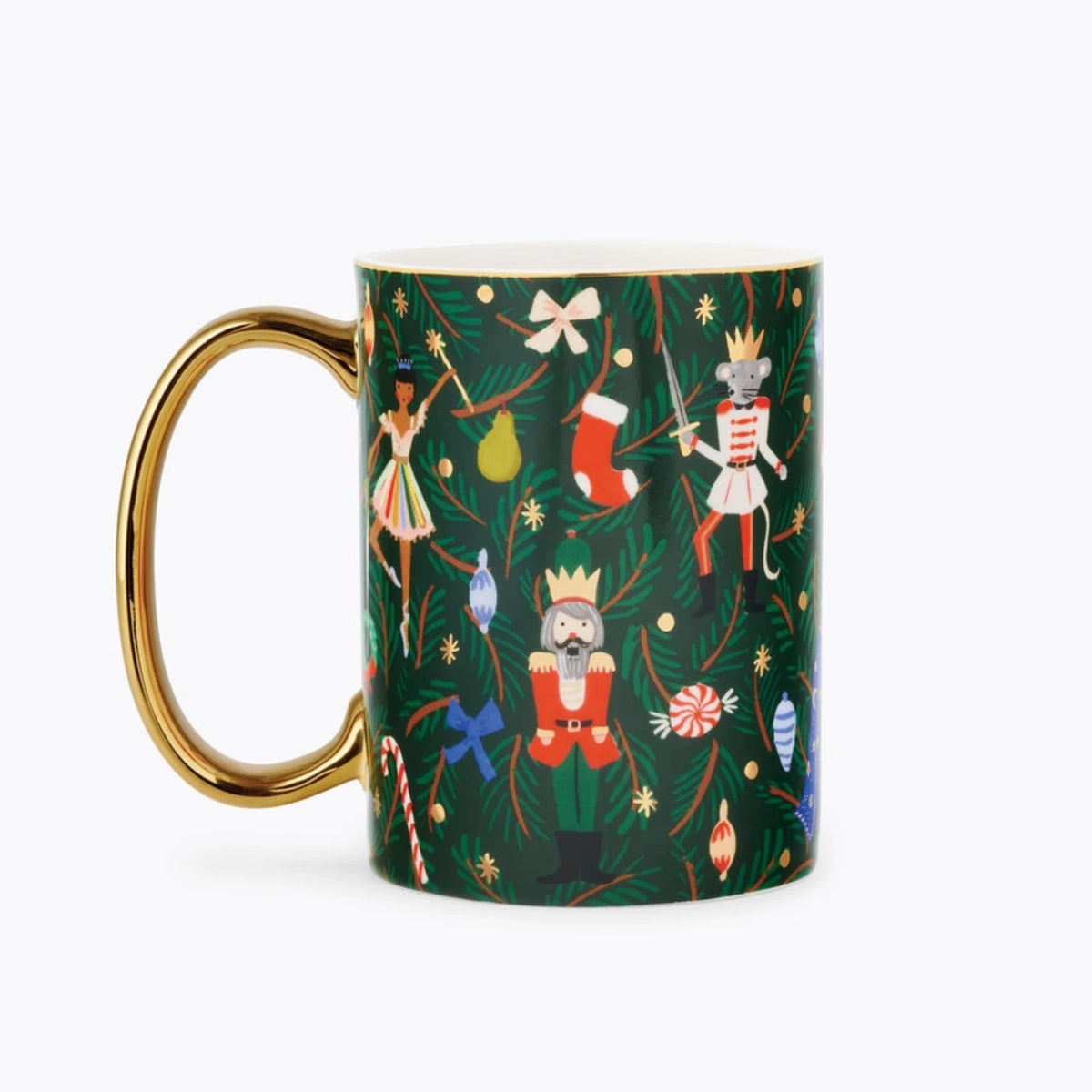 Mug Rifle Paper Co, modèle Casse-Noisette (fond vert)