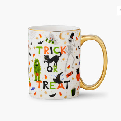 Mug en céramique avec poignée dorée Rifle Paper Co modèle Halloween