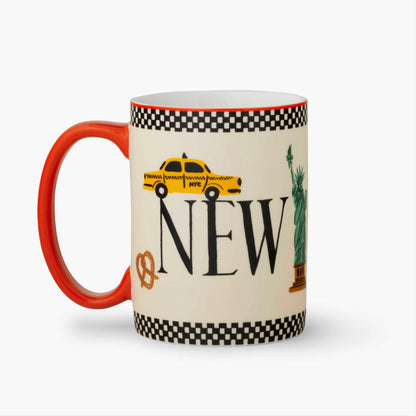 Mug en céramique avec poignée dorée Rifle Paper Co modèle New York