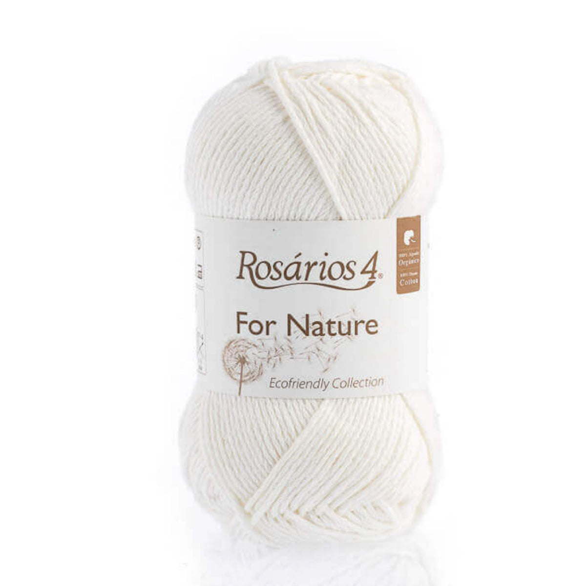 Pelote de coton bio For Nature de Rosários 4, coloris 01 Blanc