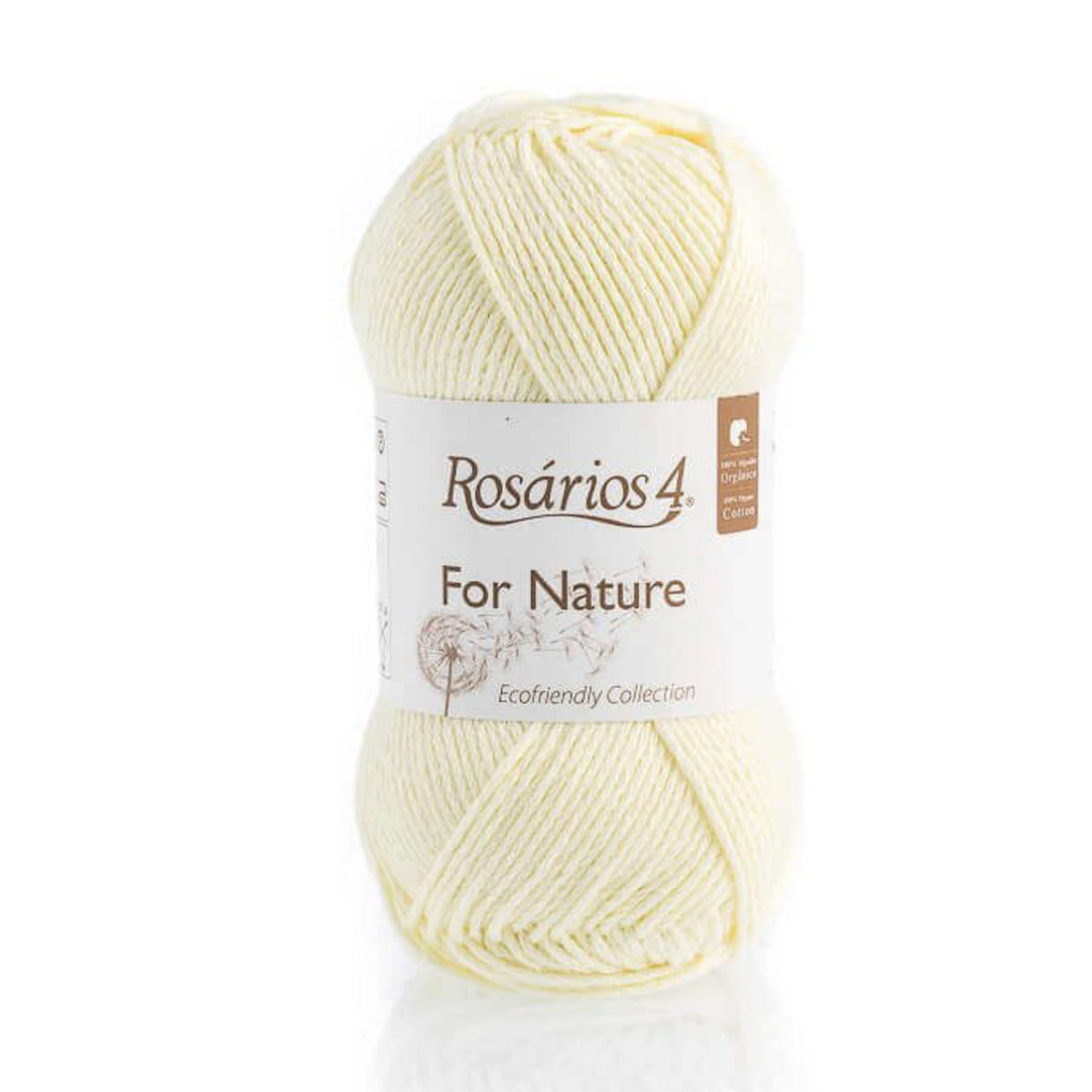 Pelote de coton bio For Nature de Rosários 4, coloris 04 Jaune Pastel