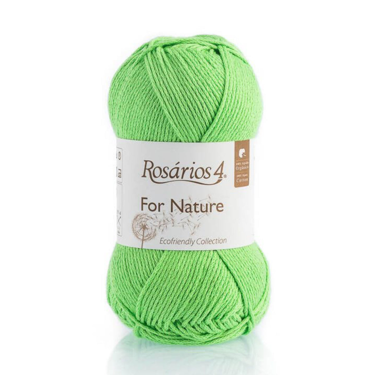 Pelote de coton bio For Nature de Rosários 4, coloris 08 Vert Printemps