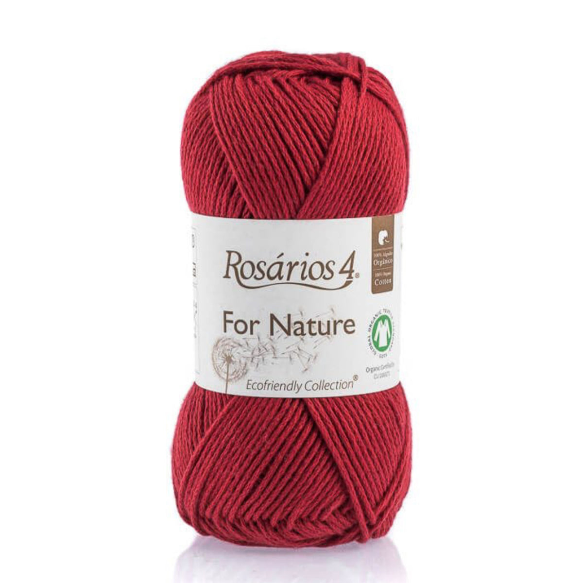 Pelote de coton bio For Nature de Rosários 4, coloris 34 Rubis