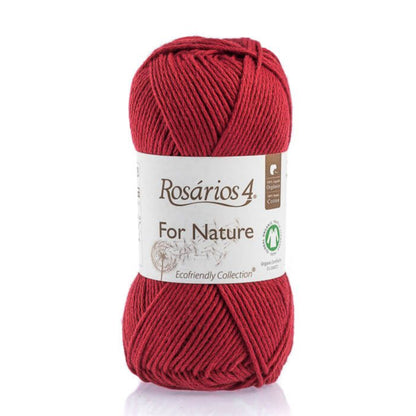 Pelote de coton bio For Nature de Rosários 4, coloris 34 Rubis