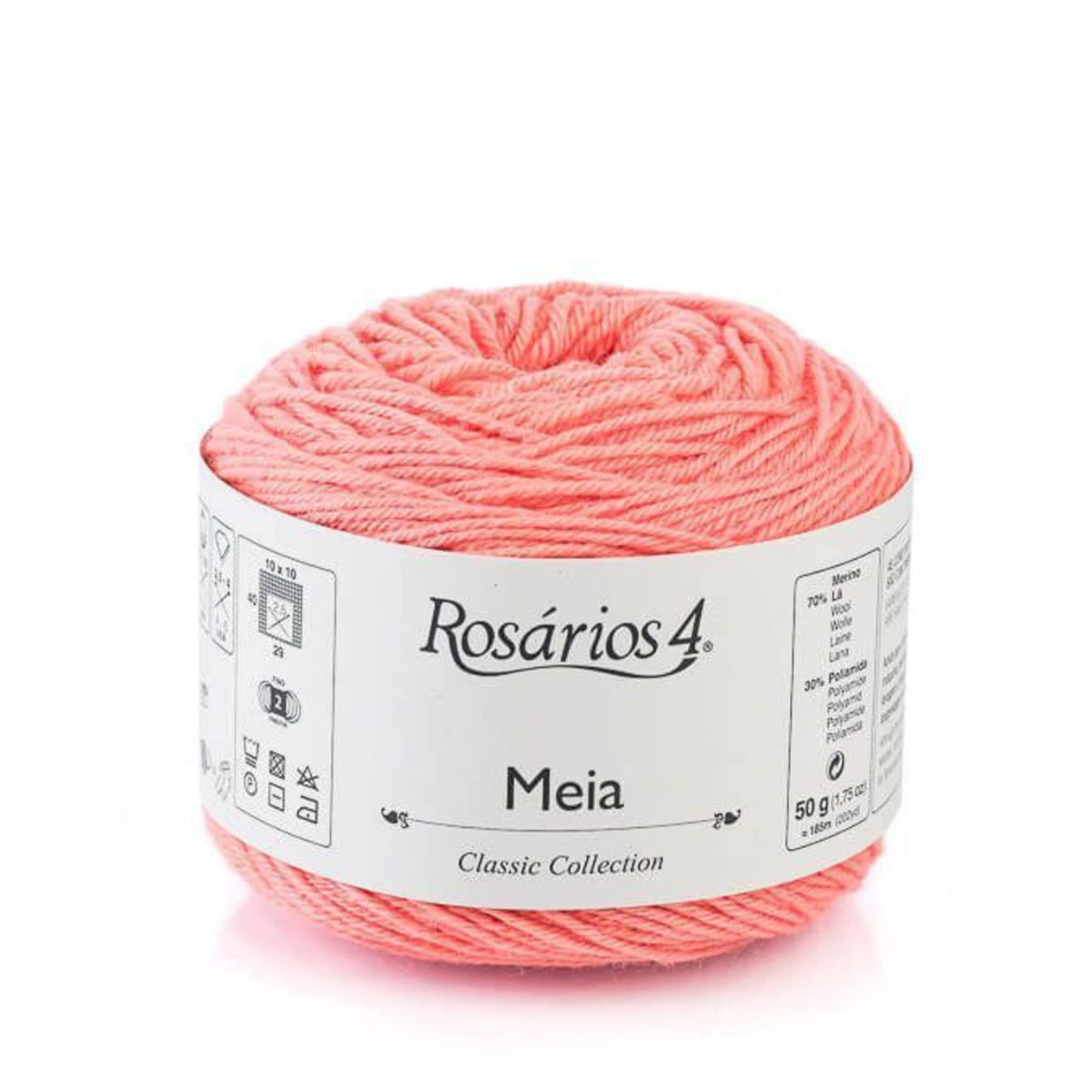 Cake de Meia de Rosários 4 coloris 36 Corail Vibrant
