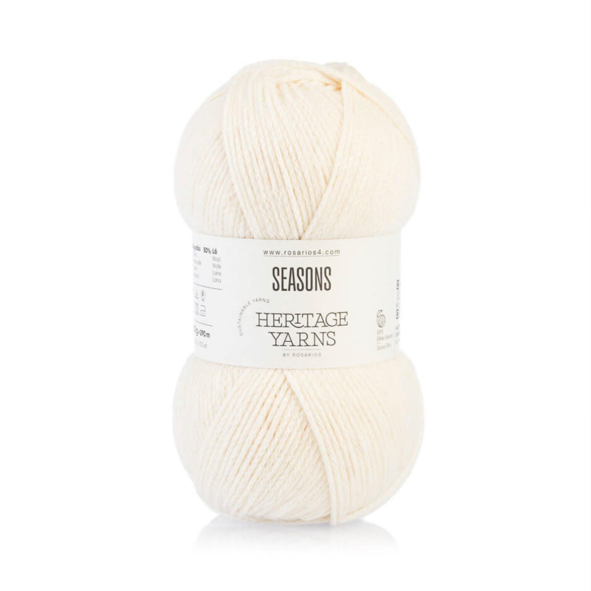 Pelote de Seasons de la gamme Heritage de Rosários4, coloris 01 Blanc 