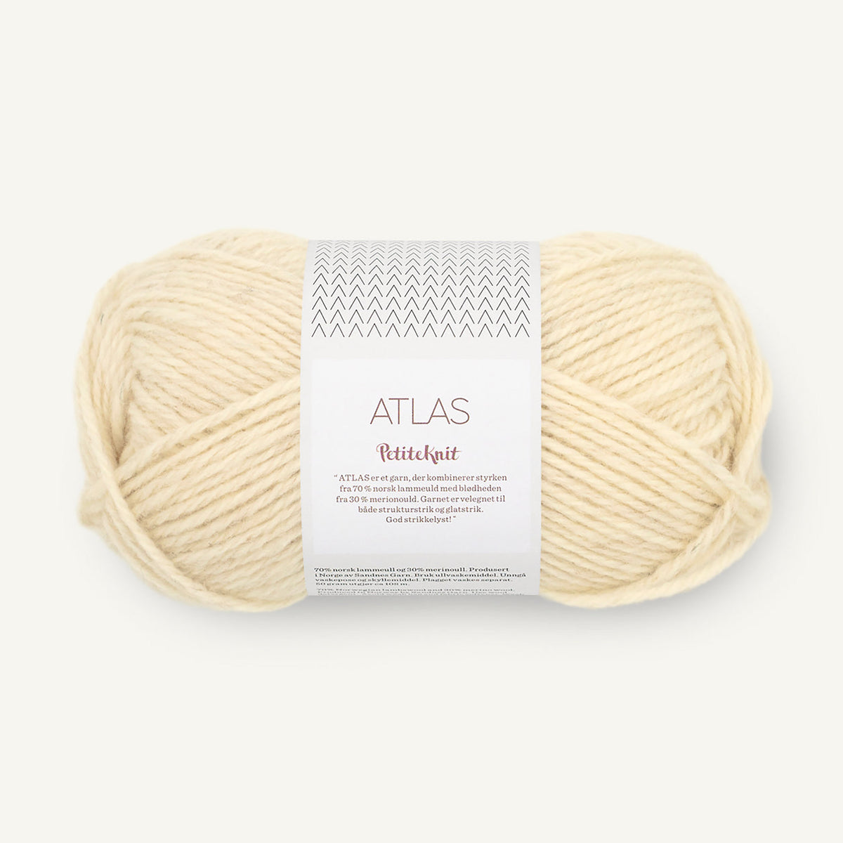 Pelote de Atlas de Sandnes Garn, collection Petite Knit, coloris 1016 Milk Melange