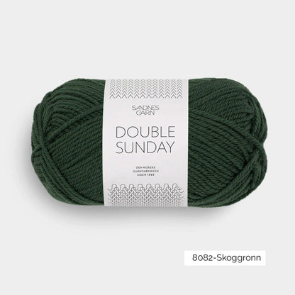 Pelote de Double Sunday de Sandnes Garn coloris 8082 Skog Grøn