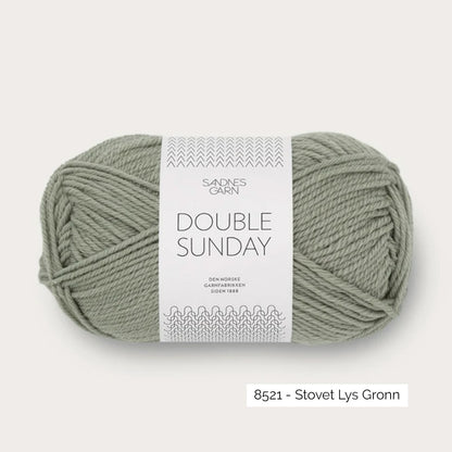 Pelote de Double Sunday de Sandnes Garn, coloris 8521 Dusted Light Green