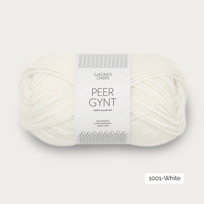 Pelote de Peer Gynt de Sandnes Garn coloris 1001 White