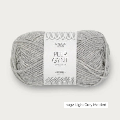 Pelote de Peer Gynt de Sandnes Garn coloris 1032 Light Grey Mottled