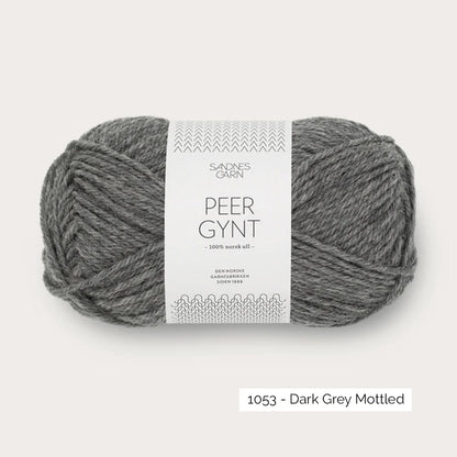 Pelote de Peer Gynt de Sandnes Garn, coloris 1053 Dark Grey Mottled
