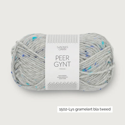 Pelote de Peer Gynt de Sandnes Garn coloris 1502 Lys Gramelert Blå Tweed