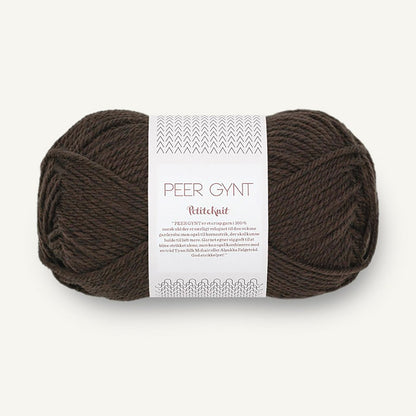 Pelote de Peer Gynt de Sandnes Garn, collection Petite Knit, coloris 2381 Coffee Melange