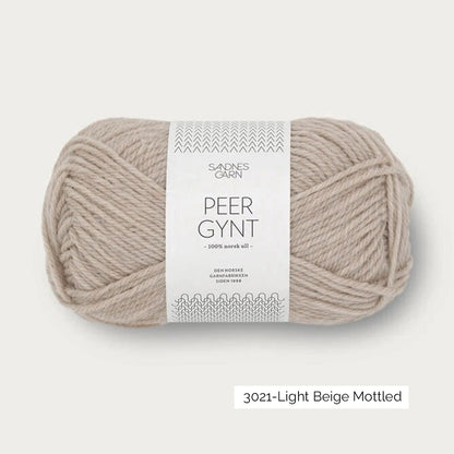Pelote de Peer Gynt de Sandnes Garn coloris 3021 Light Beige Mottled