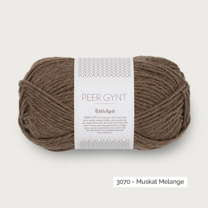 Pelote de Peer Gynt de Sandnes Garn, collection Petite Knit, coloris 3070 Muskat Melange