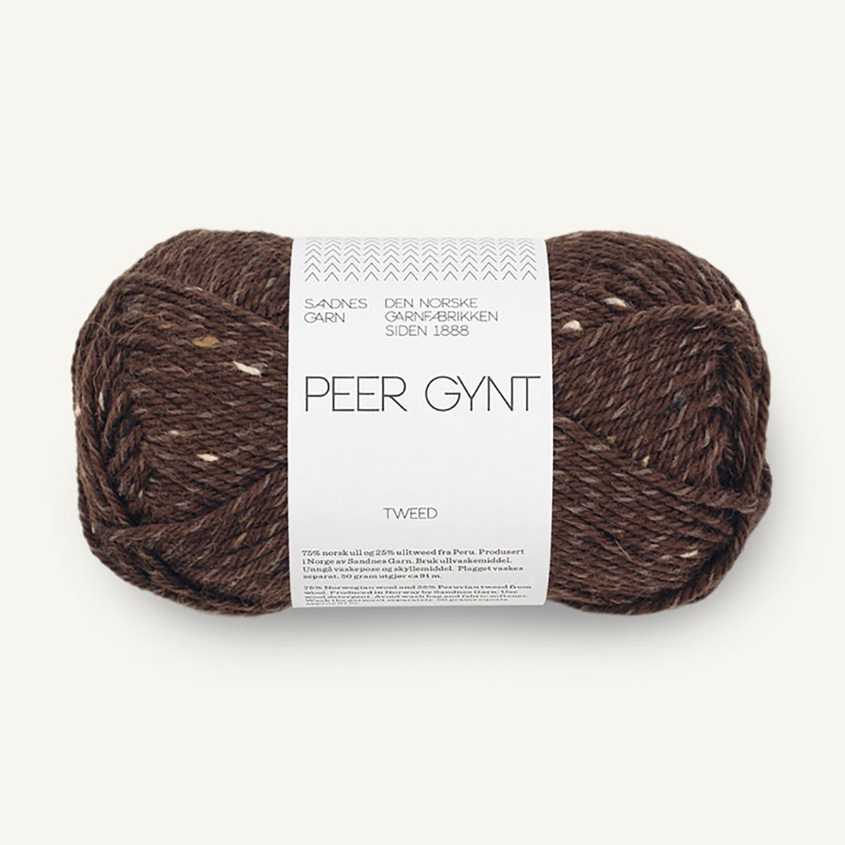 Pelote de Peer Gynt de Sandnes Garn coloris 3085 Brun Tweed