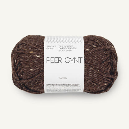 Pelote de Peer Gynt de Sandnes Garn coloris 3085 Brun Tweed