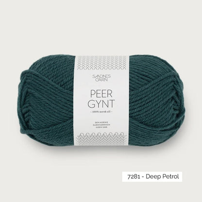 Pelote de Peer Gynt de Sandnes Garn coloris 7281 Deep Petrol