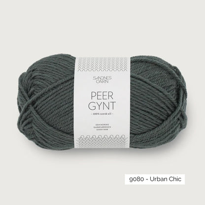 Pelote de Peer Gynt de Sandnes Garn coloris 9080 Urban Chic
