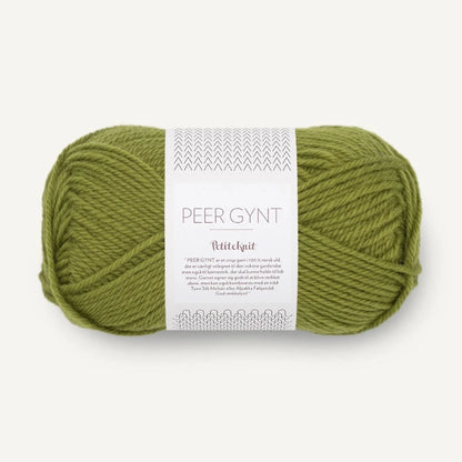 Pelote de Peer Gynt de Sandnes Garn, collection Petite Knit, coloris 9564 Matcha