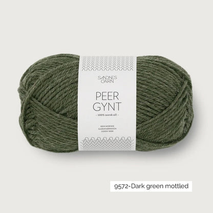 Pelote de Peer Gynt de Sandnes Garn coloris 9572 Dark Green Mottled