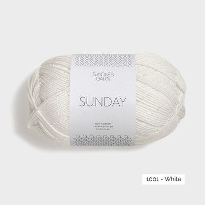 Pelote de Sunday de Sandnes Garn coloris 1001 White
