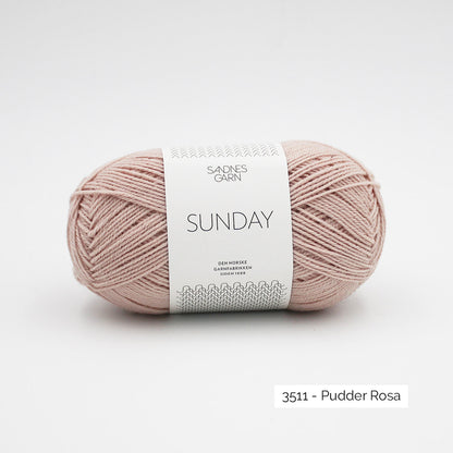 Pelote de Sunday de Sandnes Garn coloris 3511 Pudder Rosa