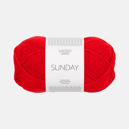 Pelote de Sunday de Sandnes Garn coloris 4018 Scarlet Red