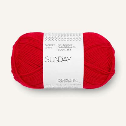 Pelote de Sunday de Sandnes Garn, coloris 4219 True Red