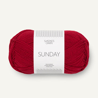 Pelote de Sunday de Sandnes Garn coloris Dyp Red