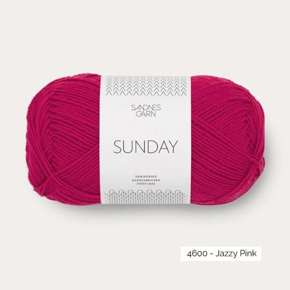 Pelote de Sunday de Sandnes Garn, coloris 4600 Jazzy Pink