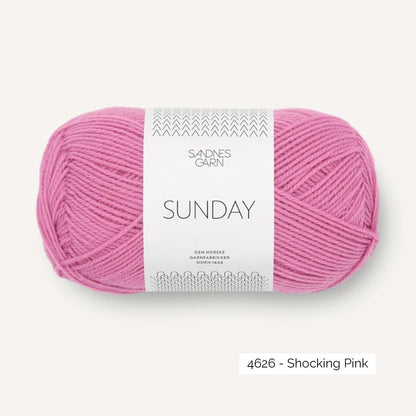 Pelote de Sunday de Sandnes Garn coloris 4626 Shocking Pink