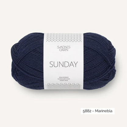 Pelote de Sunday de Sandnes Garn coloris 5882 Marine Blå