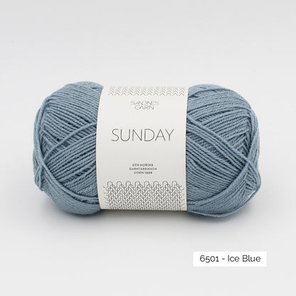 Pelote de Sunday de Sandnes Garn coloris 6501 Ice Blue