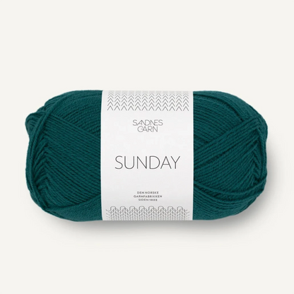 Pelote de Sunday de Sandnes Garn, coloris 7281 Dyp Petrol