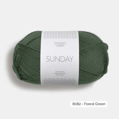 Pelote de Sunday de Sandnes Garn coloris  8082 Forest Green