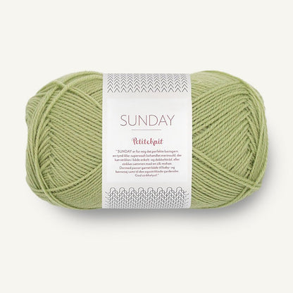 Pelote de Sunday de Sandnes Garn, collection Petite Knit, coloris 9533 Green Tea