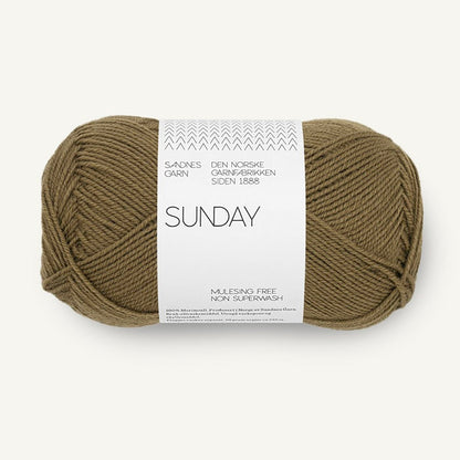 Pelote de Sunday de Sandnes Garn, coloris 9873 Green Olive